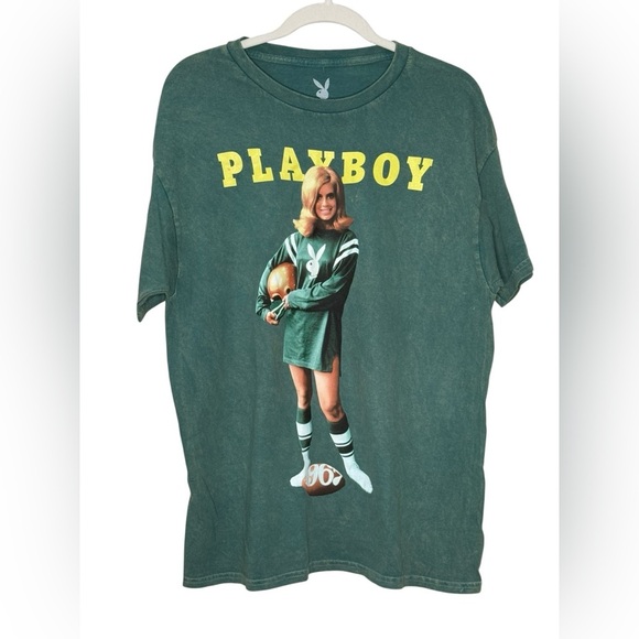 Playboy 1967 Green Graphic Tee Shirt with Logo Unisex L - Picture 2 of 5
